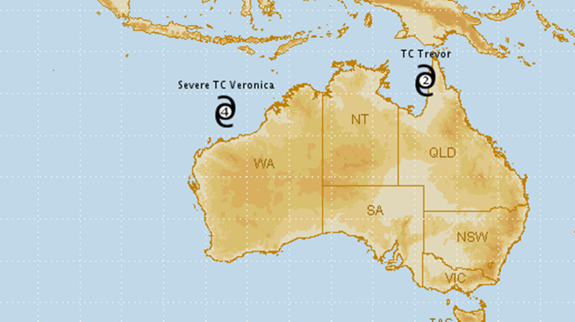 Mapa do Instituto de Meteorologia da Austrália