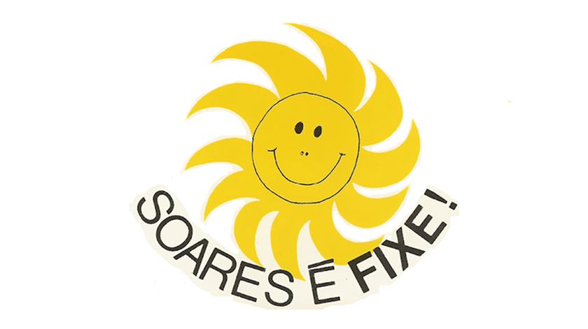 Slogan "Soares é fixe" das eleições presidenciais de 1986. Foto: DR