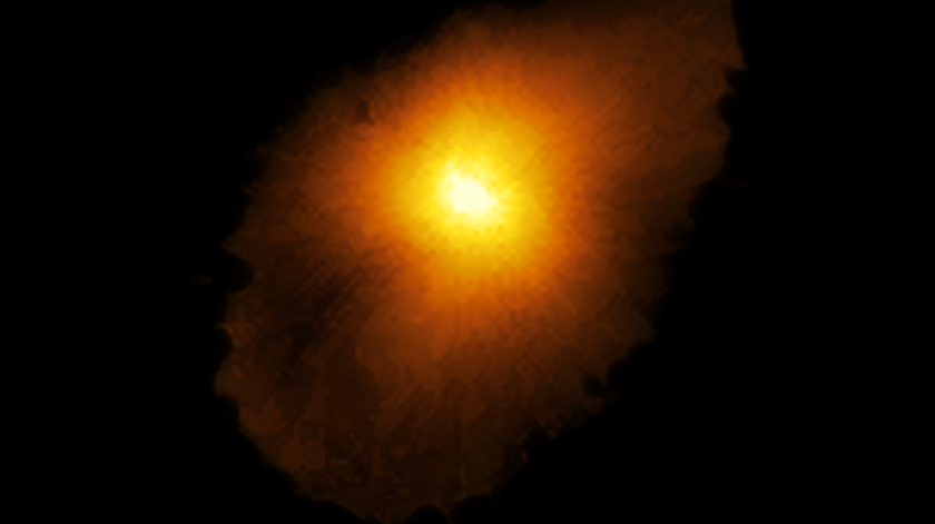 Imagem reconstruída de SPT0418-47. Foto: ALMA (ESO/NAOJ/NRAO), Rizzo et al