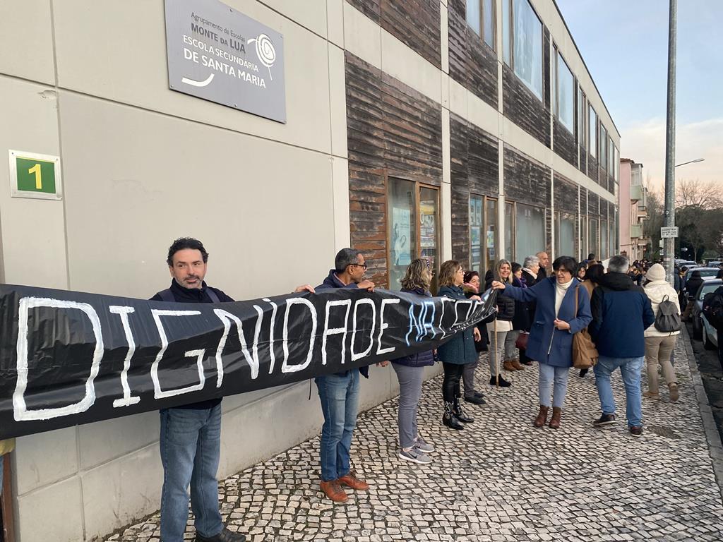 Protesto de professores na Portela, Sintra. Foto: João Cunha/RR