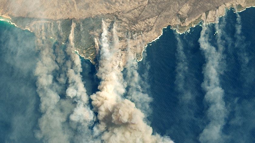 Incêndios em Kangaroo Island, na Austrália. Foto: NASA