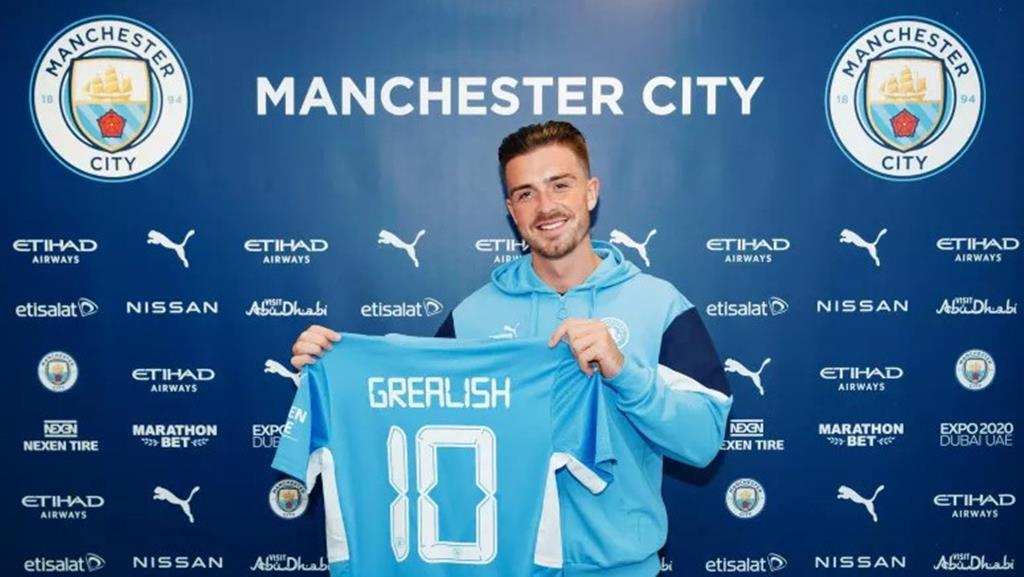 Jack Grealish foi o jogador mais caro de 2021. Foto: Twitter do Manchester City