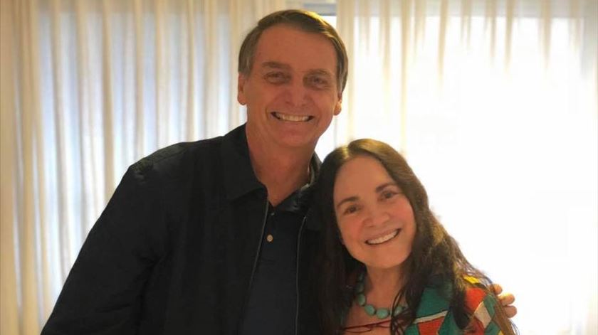 Jair Bolsonaro e Regina Duarte. Foto: DR