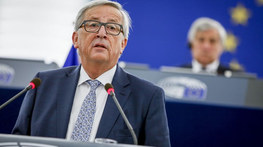 Jean-Claude Juncker no discurso do Estado da União. Foto: Mathieu Cugnot/EPA