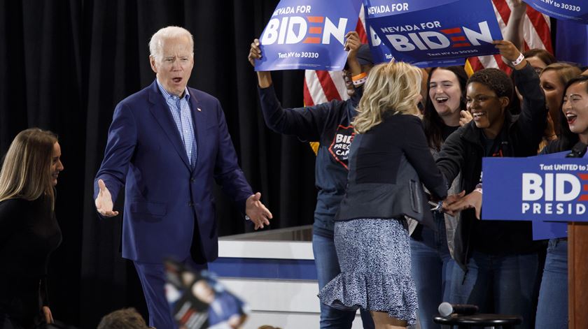 Joe Biden recuperou ritmo no Nevada. Foto: Eugene Garcia/EPA