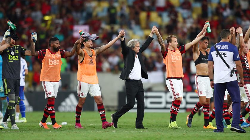 Jesus festeja vitória do Flamengo. Foto: Pilar Oliveres/Reuters