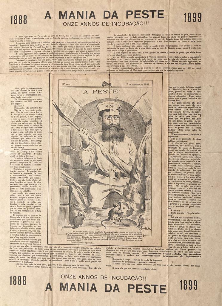 Folheto de 1888, que acusa Ricardo Jorge de ter a "mania da peste". Cortesia: David Pontes