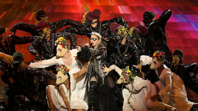 Madonna durante a atuação na final do Eurovisão em Israel. Foto: Reuters