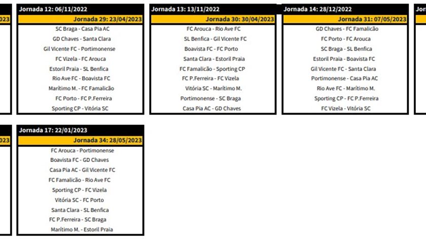 Os jogos grandes da I Liga 2023/24: Sporting-Braga na 4.º ronda, Benfica-FC  Porto a 01 de outubro - I Liga - SAPO Desporto