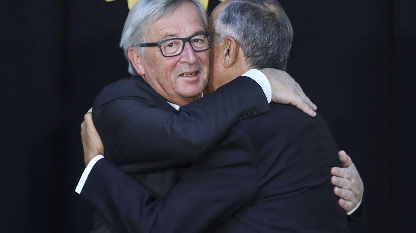 Marcelo recebeu Juncker em Belém. Foto: Miguel A. Lopes/Lusa