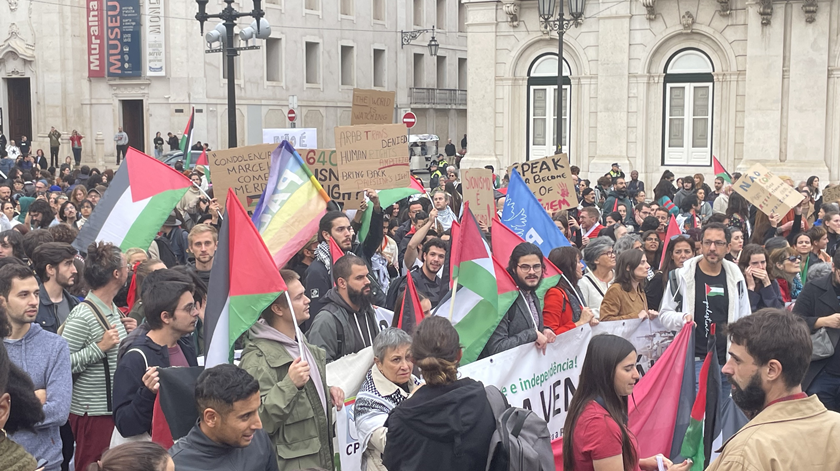 Manifestação pró-palestina em Lisboa. Foto: Ana Catarina André/RR