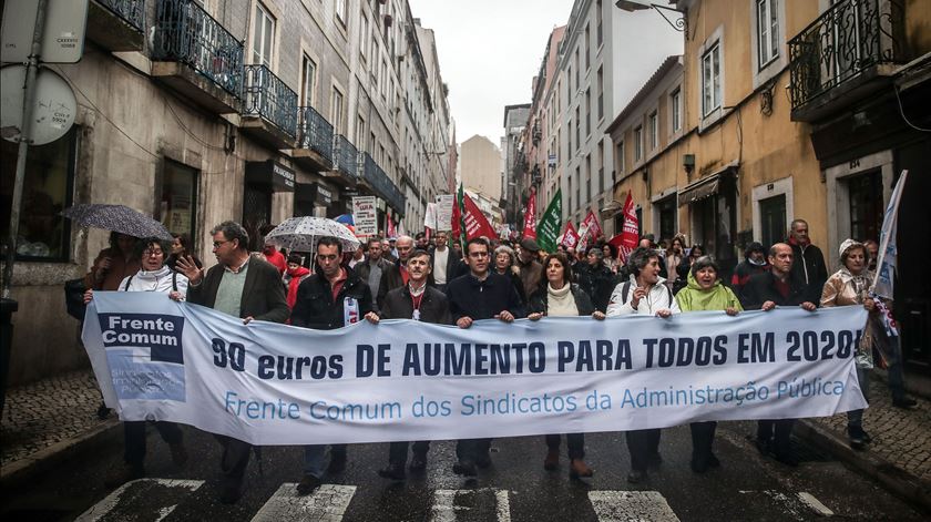 Manifestação da função pública em Lisboa 31 janeiro. Foto: Mário Cruz/Lusa