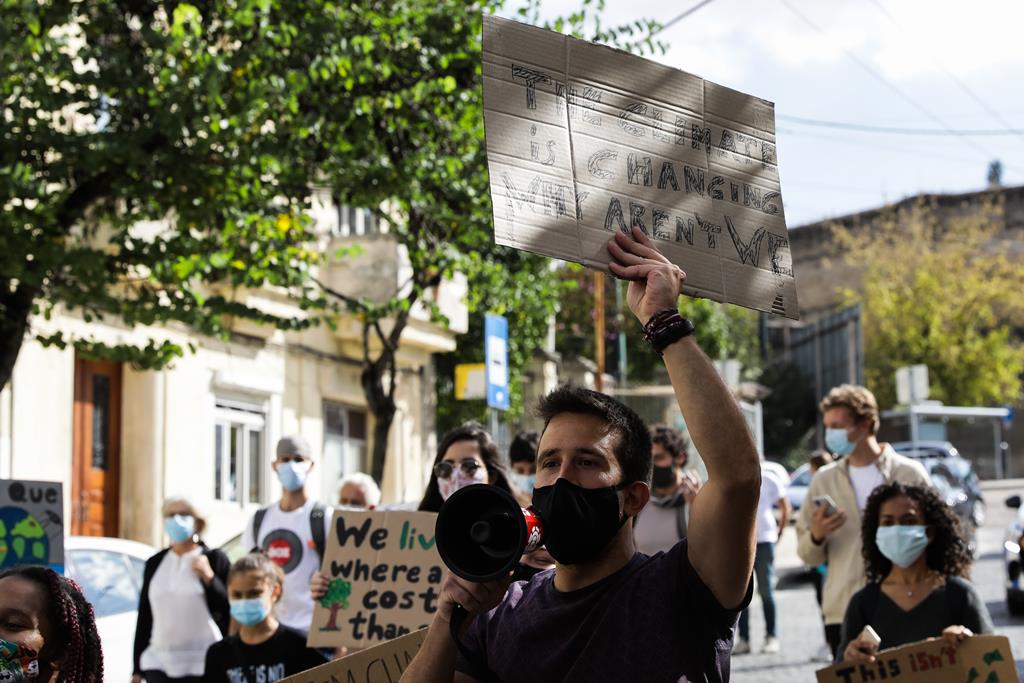 Jovens em marcha pelo clima, em Lisboa. Foto: Paulo Novais/Lusa