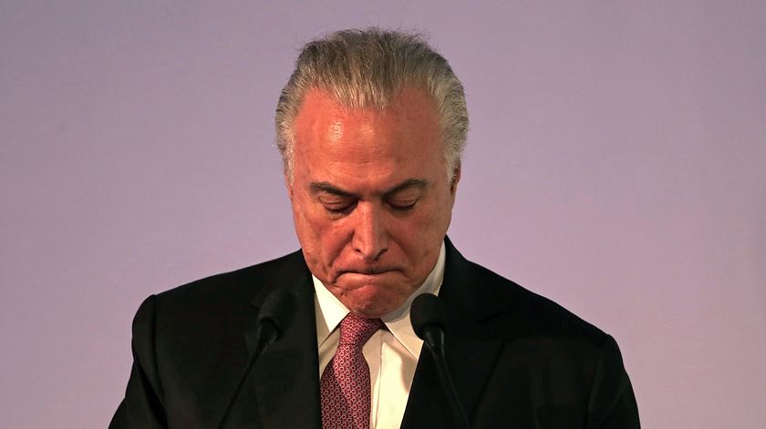 Michel Temer, ex-presidente do Brasil, detido. Foto: Fernando Bizerra Jr/Lusa