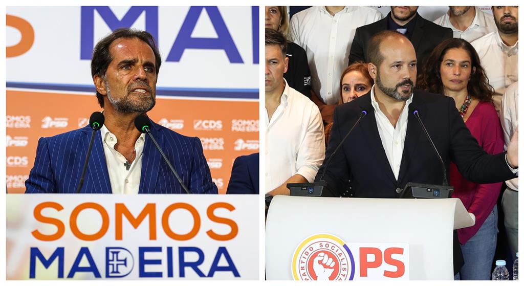 Miguel Albuquerque (PSD) e Sérgio Gonçalves (PS), dois protagonistas das eleições regionais na Madeira. Fotos: Lusa
