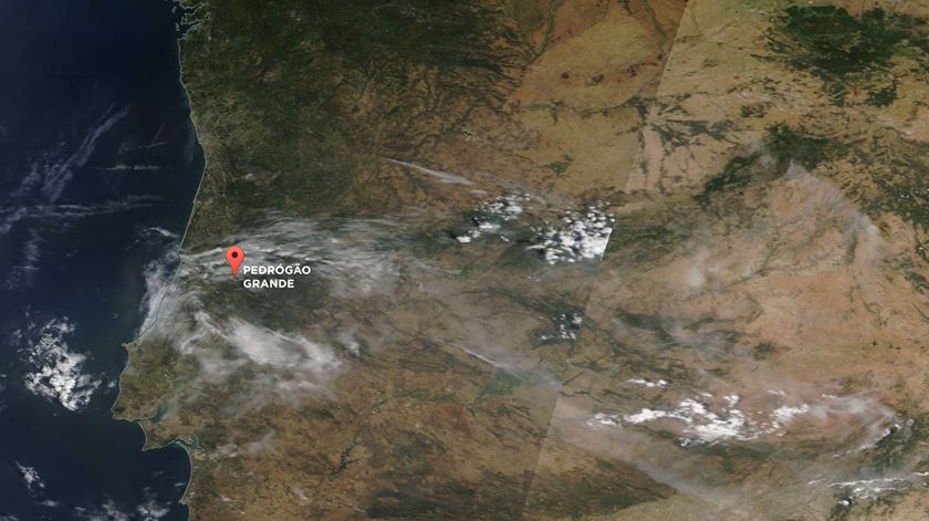 Imagem de satélite captada a 17 de Junho pela NASA Wordview