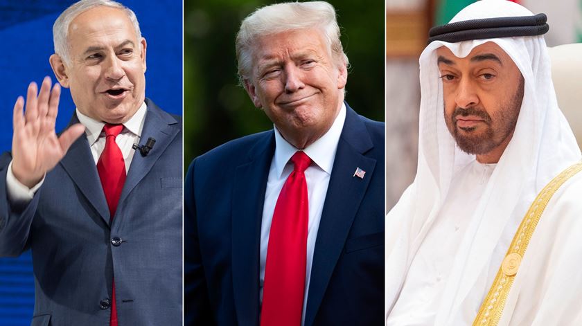Com o acordo, mediado pelos EUA, Emirados tornam-se o primeiro Estado Árabe do Golfo a estabelecer relações diplomáticas com Israel e a terceira nação árabe a fazê-lo, depois do Egito (1979) e da Jordânia (1994). Foto: DR