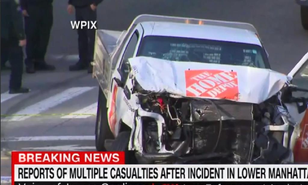 Veículo usado em atentado terrorista em Nova Iorque, 31 de Outubro de 2017. Foto: Twitter