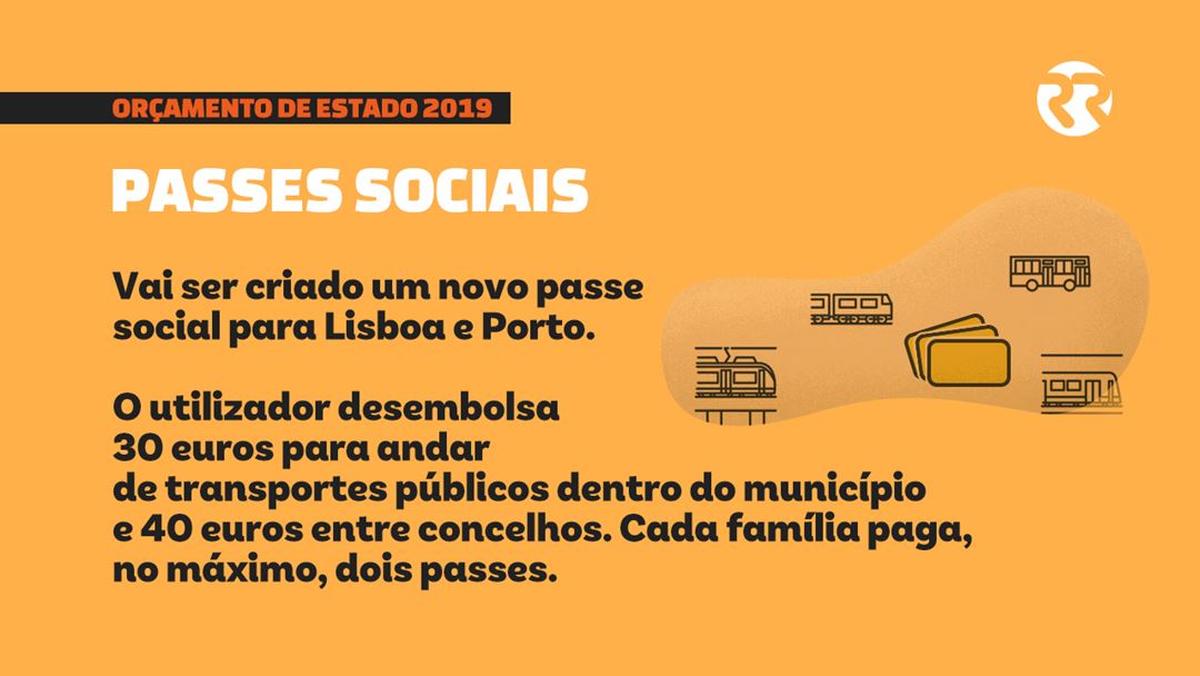 OE2019 - Descontos nos passes sociais em Lisboa e Porto
