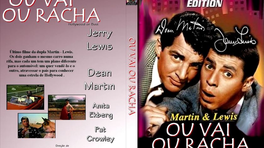 Capa do DVD do filme "Ou vai ou racha", da dupla Dean Martin e Jerry Lewis