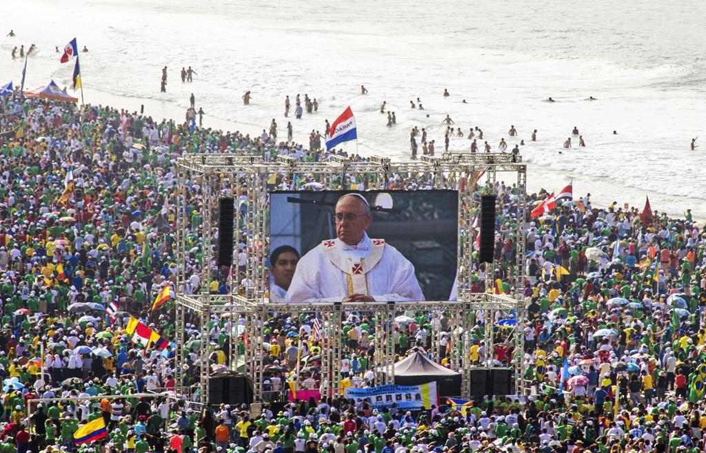 O Papa Francisco na JMJ do Rio de Janeiro em 2013 Foto: Reuters
