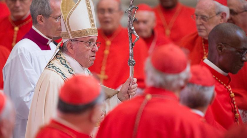 Papa, durante o consitóiro de 2017. Fot: Ecclesia