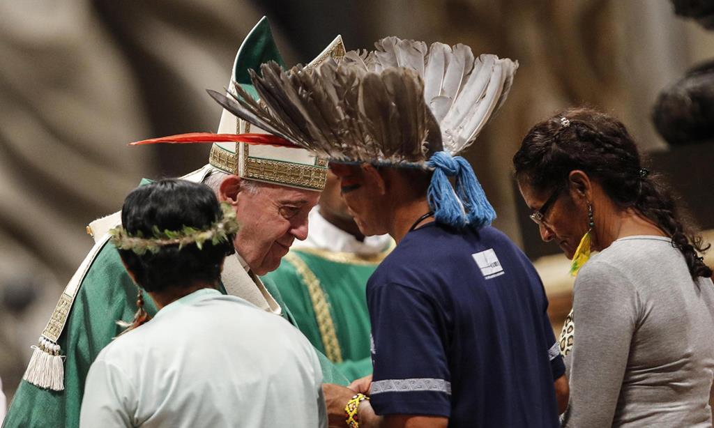 Papa durante o Sínodo da Amazónia, em 2019. Foto: Giuseppe Lami/EPA