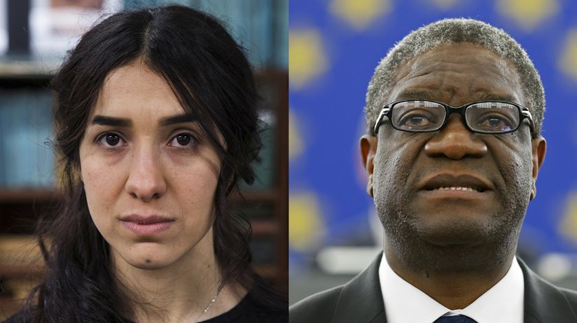 Nadia Murad e Denis Mukwege. Foto: Reuters