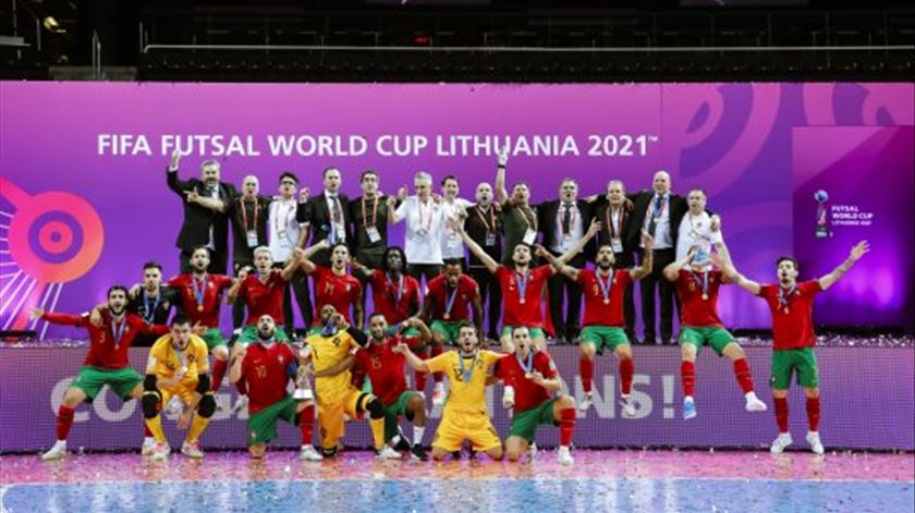 Portugal, campeão do mundo de futsal. Foto: FPF