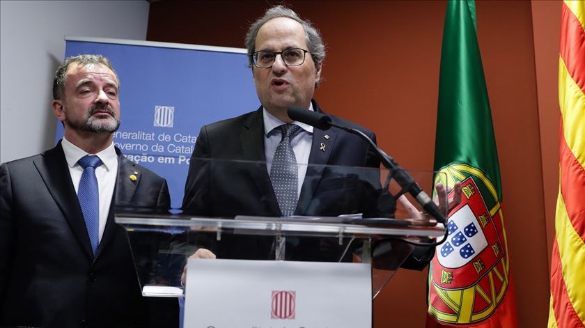 Presidente da Generalitat da Catalunha, Quim Torra, na abertura da sede em Lisboa. Foto: Tiago Petinga/Lusa