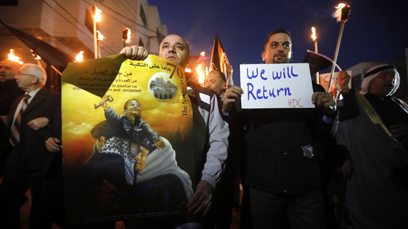 Protesto na Cisjordânia. Foto: Abed Al Hashlamoun/EPA