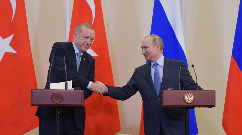 Putin e Erdogan chegam a acordo sobre a Síria. Foto: Alexei Druzhinin/EPA