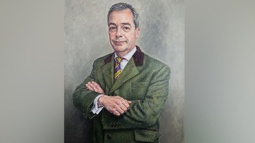 Retrato de Nigel Farage, da autoria do artista David Griffiths. Fonte: royalacademy.org.uk