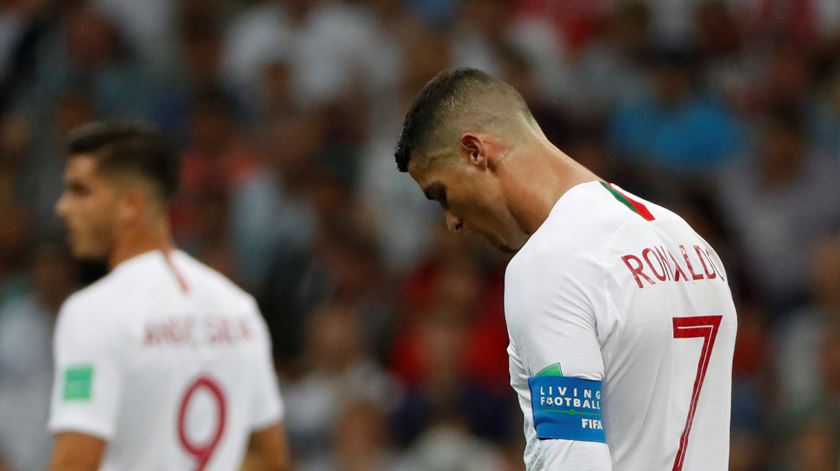 Tristeza de Ronaldo na hora do adeus ao Mundial. Foto: Jorge Silva/Reuters