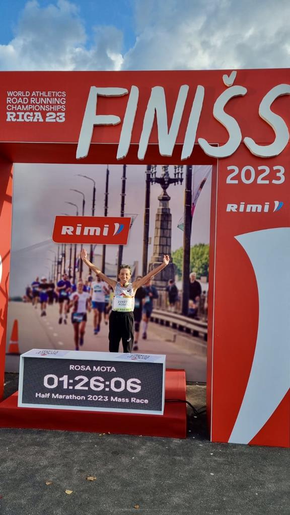 Rosa Mota, meia-maratona em Riga. Foto: Twitter