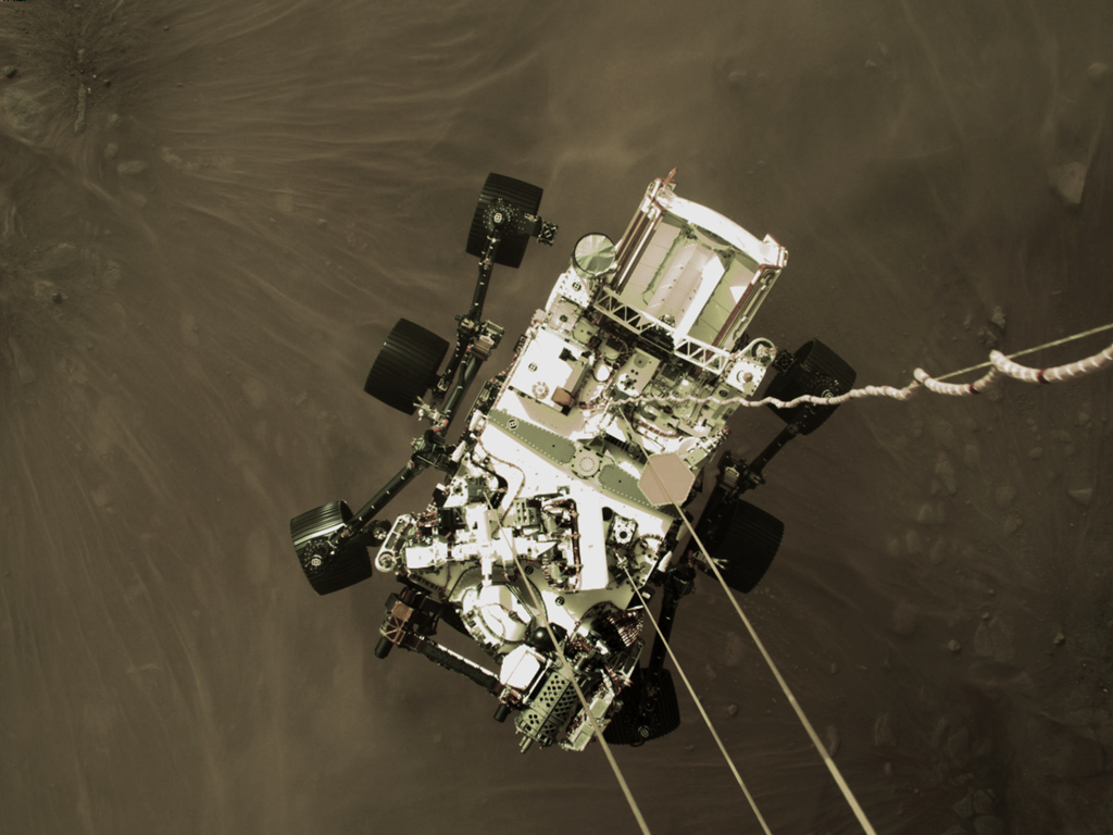 Perseverance aterra em Marte. Foto: NASA