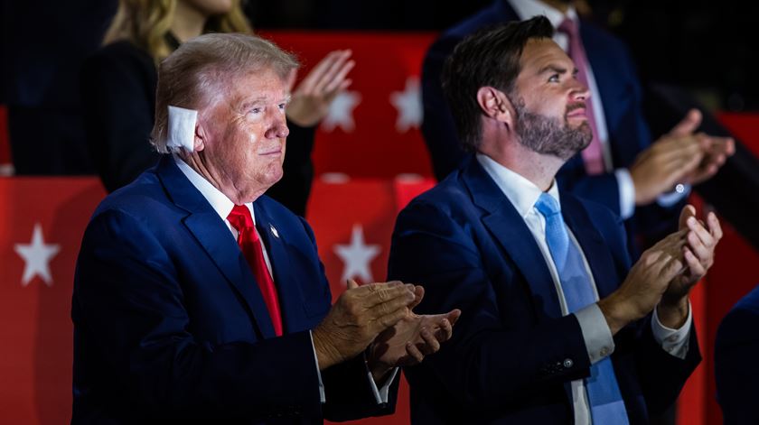 Donald Trump na convenção republicana partido republicano, em Milwaukee  Foto: Jim Lo Scalzo/EPA