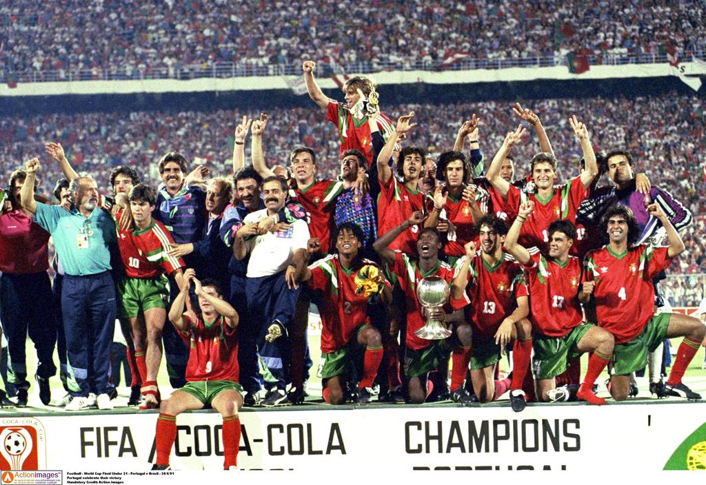 Portugal venceu o título mundial de sub-20 em 1991, no Estádio da Luz, em Lisboa Foto: Action Images