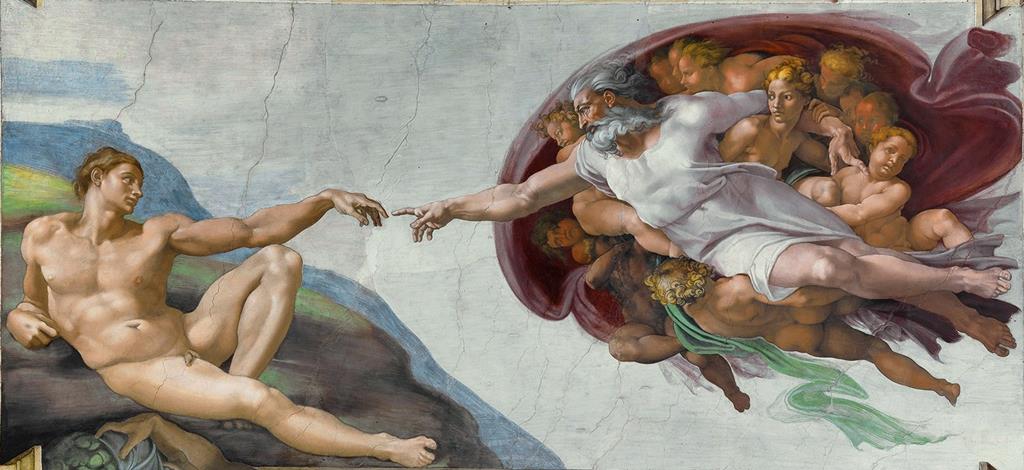 "A criação de Adão", de Michelangelo, na Capela Sistina. Foto: Niklas Jansson/Wikipedia