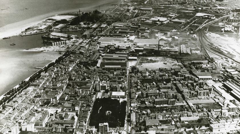 Vista aérea do Barreiro em 1973. Foto: Arquivo CUF