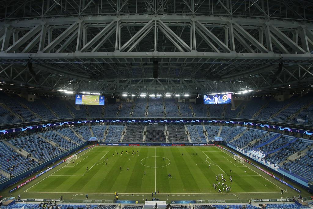 Estádio Krestovsky, em São Petersburgo, ia receber a final da Liga dos Campeões, mas a UEFA deslocou o jogo para Paris. Foto: Anton Vaganov/Reuters